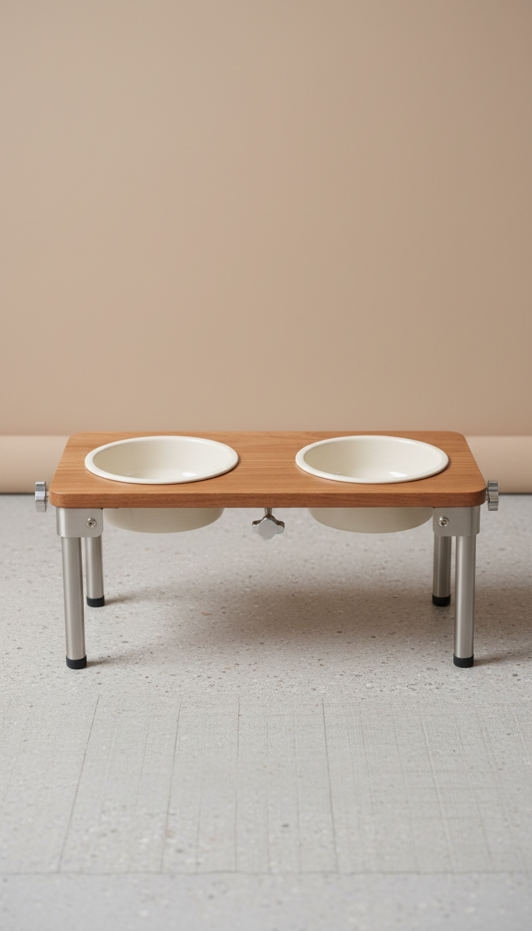 ComfyTail elevated wooden pet bowl stand