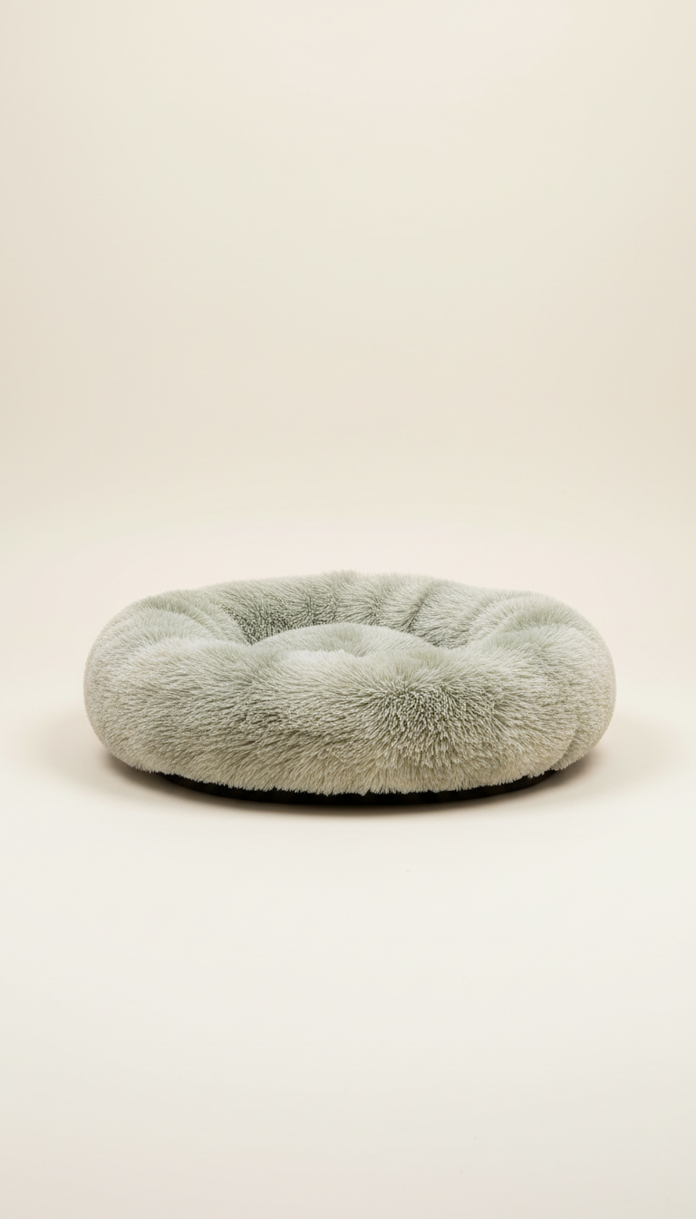 ComfyTail calming donut bed with raised edges